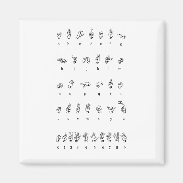 Aimant Langue des signes américaine (ASL) (Devant)