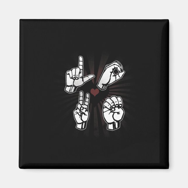 Aimant Langue Des Signes Asl Valentines Jour 2021 Don Pou (Devant)