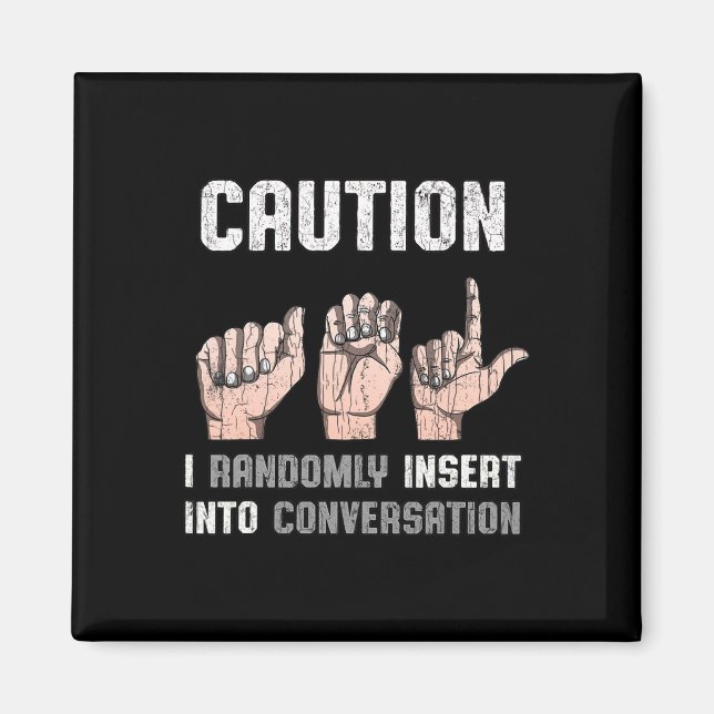 Aimant Langue Vêtements Sourds Sensibilisation Asl Fun Do (Devant)