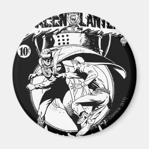 Aimant Lanterne verte avec le cap dans le combat, noir et