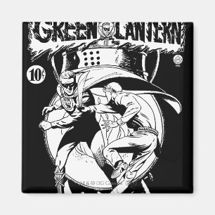 Aimant Lanterne verte avec le cap dans le combat, noir et