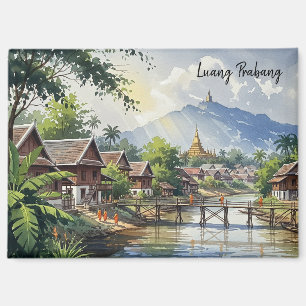 Aimant Laos Luang Prabang Aquarelle de voyage