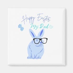 Aimant lapin avec lunettes et cadeau de Pâques pour papa