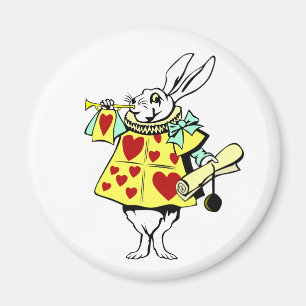 Aimant Lapin blanc d'Alice dans le Bouton Wonderland