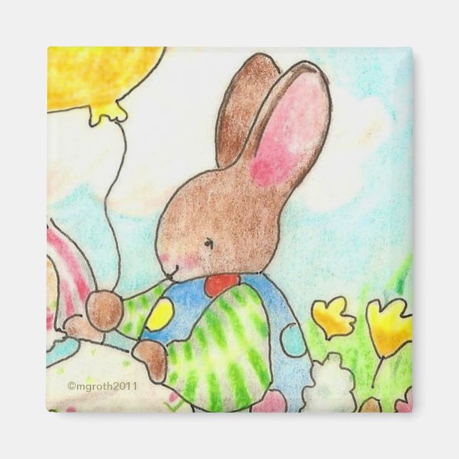 aimant lapin d'anniversaire (Devant)