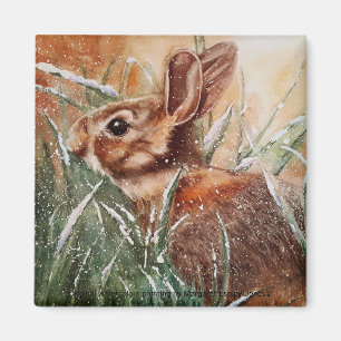 Aimant Lapin dans l'aimant de réfrigérateur de neige