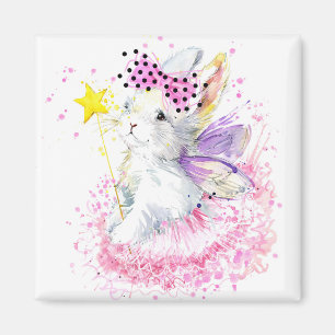 Aimant Lapin de fée d'aquarelle