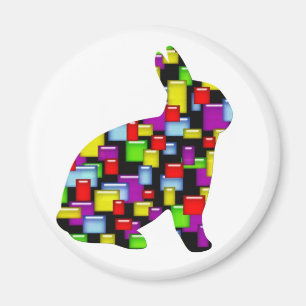 Aimant lapin de lapin de mosaïque