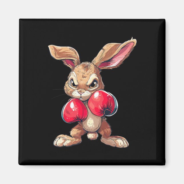 Aimant Lapin de Pâques Boxeur de boxe de kickboxing Marti (Devant)