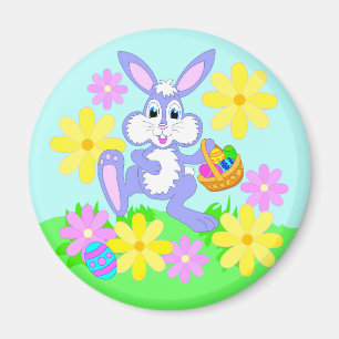 Aimant Lapin de Pâques heureux Mignon Lapin de dessin ani