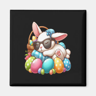 Aimant Lapin de Pâques Joyeux Lapin Visage Drôle de Jour