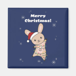 Aimant Lapin Joyeux Noël Animaux d'hiver Lapins Magne