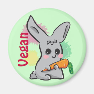 Aimant Lapin mignon gris végétalien avec l'aimant de