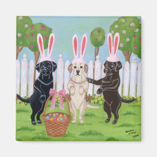 Aimant Lapins de Labrador Pâques ! !