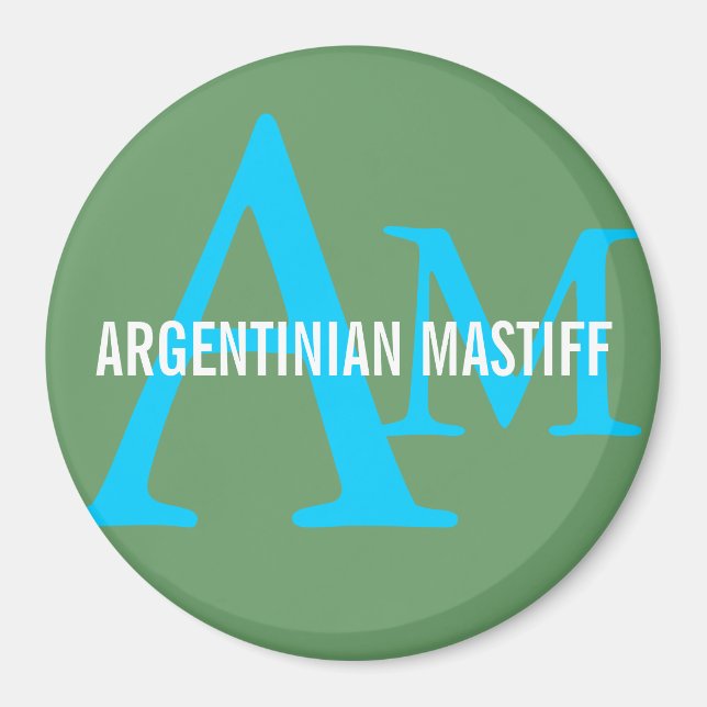 Aimant L'Argentine Mastiff race Monogramme Design (Devant)