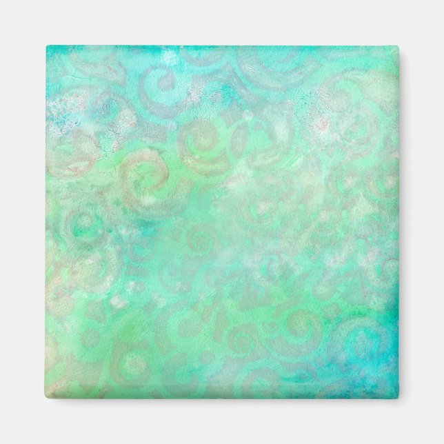 Aimant L'art Abstrait bleu et vert (Devant)