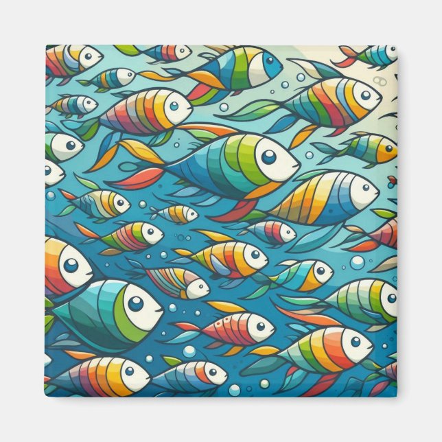 Aimant L'art coloré du poisson sous-marin (Devant)