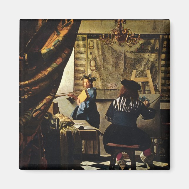 Aimant L'art de la peinture de Johannes Vermeer vers 1668 (Devant)