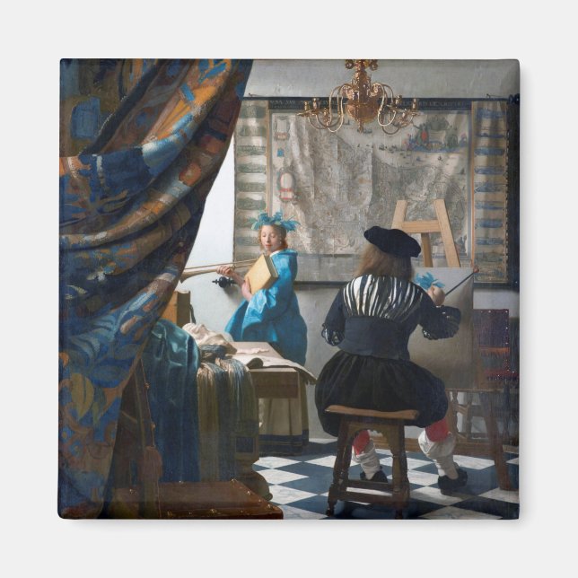Aimant L'art de la peinture, Johannes Vermeer, 1666-1667 (Devant)