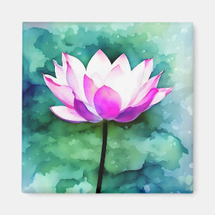 Aimant L'art des fleurs de lotte rose