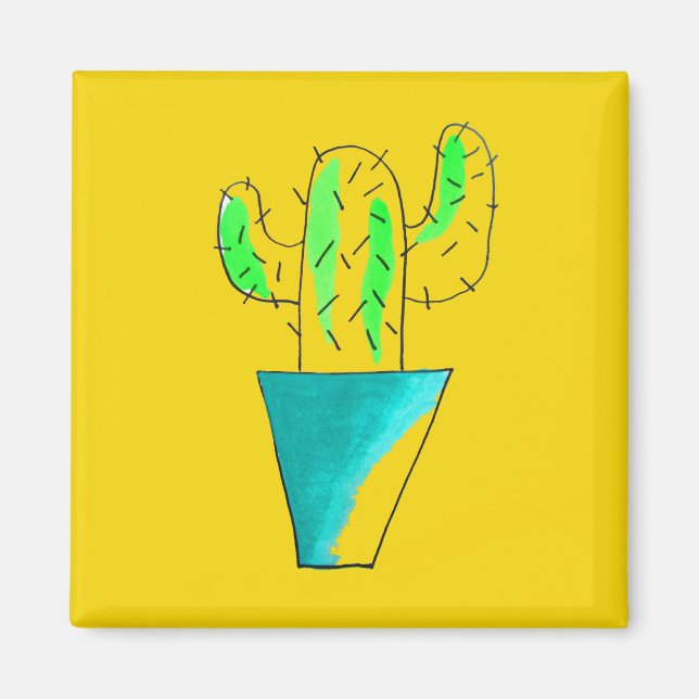 Aimant L'art du désert mexicain de cactus (Devant)