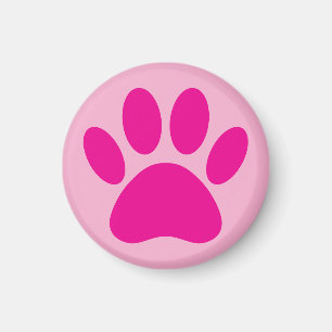 Aimant L'Art Empreinte de patte De Chien En Rose
