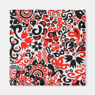 Aimant L'art populaire ukrainien motif floral abstact