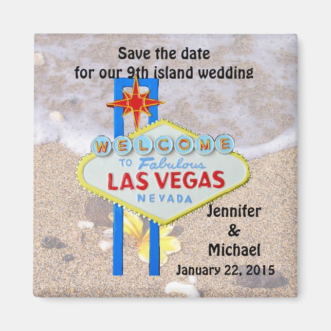 Aimant Las Vegas 9th Island Enregistrer la date (Devant)
