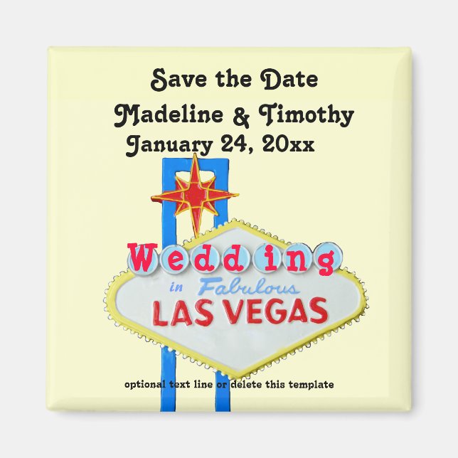 Aimant Las Vegas Enregistrer la date Mariage néon signatu (Devant)