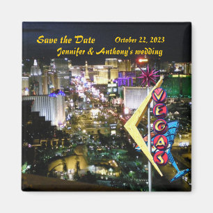 Aimant Las Vegas Enregistrer la date Vintage néon signe
