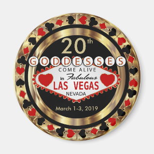 Aimant Las Vegas Goddess Poker Chip Design