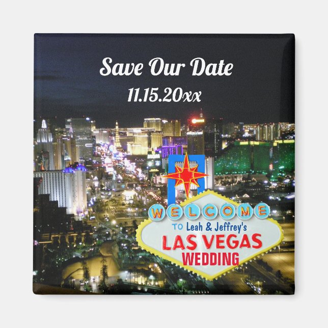 Aimant Las Vegas Mariage Date Affiche de bienvenue (Devant)
