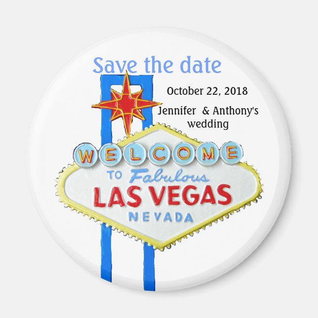 Aimant Las Vegas Mariage Enregistrer la date (Devant)