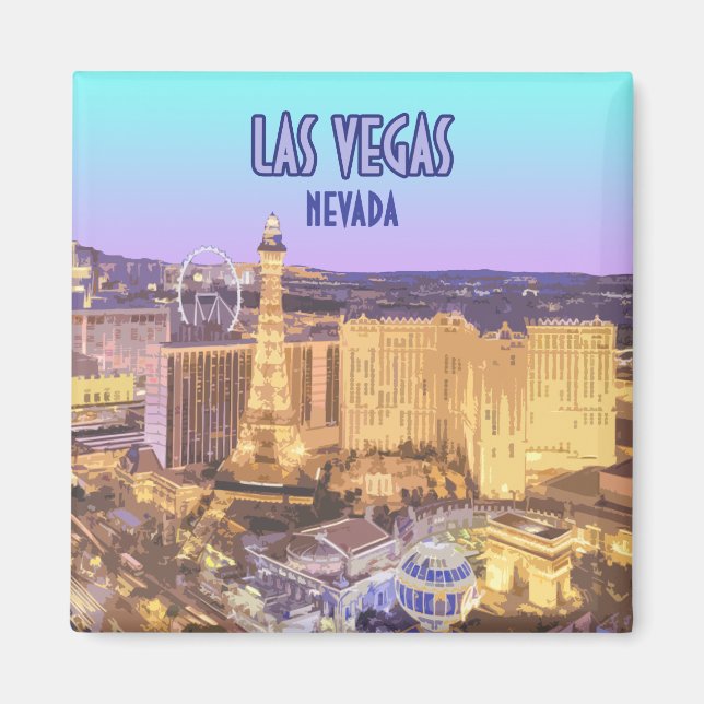 Aimant Las Vegas Nevada Le Strip Vintage (Devant)
