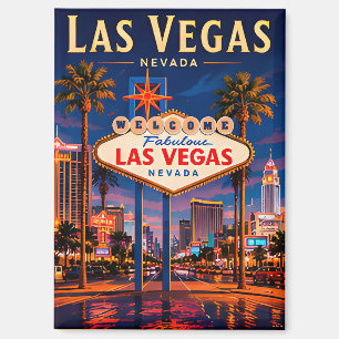 Aimant 🎰 Las Vegas Nevada Strip et ligne d'horizon