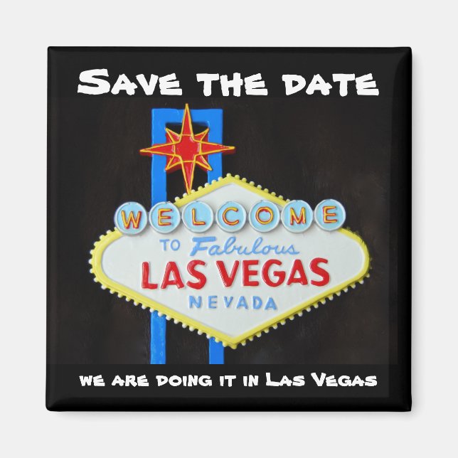 Aimant Las Vegas Sauvez la date (Devant)
