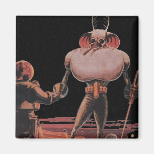 Aimant L'astronaute de science-fiction vintage Shake Hand