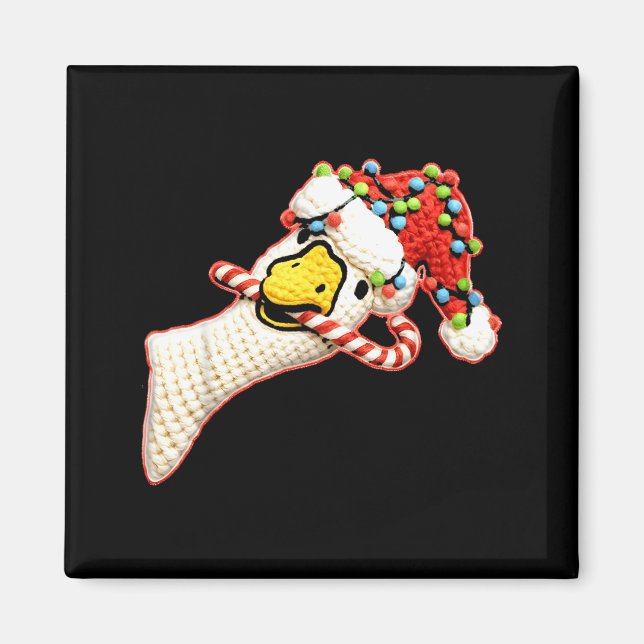 Aimant Latch Hook Faux Yarn Funny Goose Christmas Crochet (Devant)