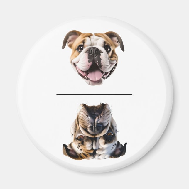 Aimant Lave-vaisselle charmant Bulldog propre/sale (Devant)