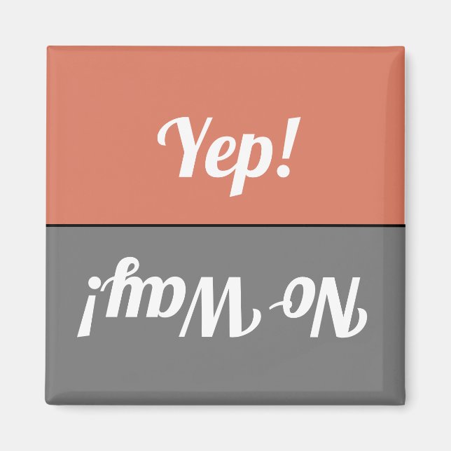 Aimant Lave-vaisselle corail gris drôle oui pas moyen (Devant)