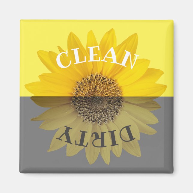 Aimant Lave-vaisselle de tournesol nettoyant sale (Devant)