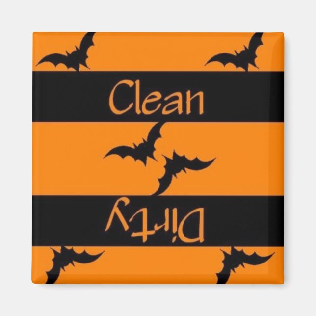 Aimant Lave-vaisselle Halloween propre ou sale (Devant)
