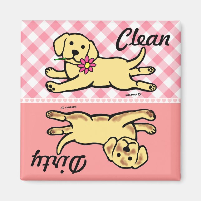 Aimant Lave-vaisselle Innocent Jaune Labrador (Devant)