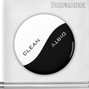 Aimant Lave-vaisselle minimaliste blanc personnalisé