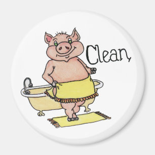 Aimant Lave-vaisselle Piggie Nettoyer