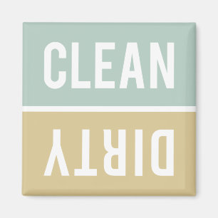 Aimant Lave-vaisselle propre et sale Jade Green et Tan