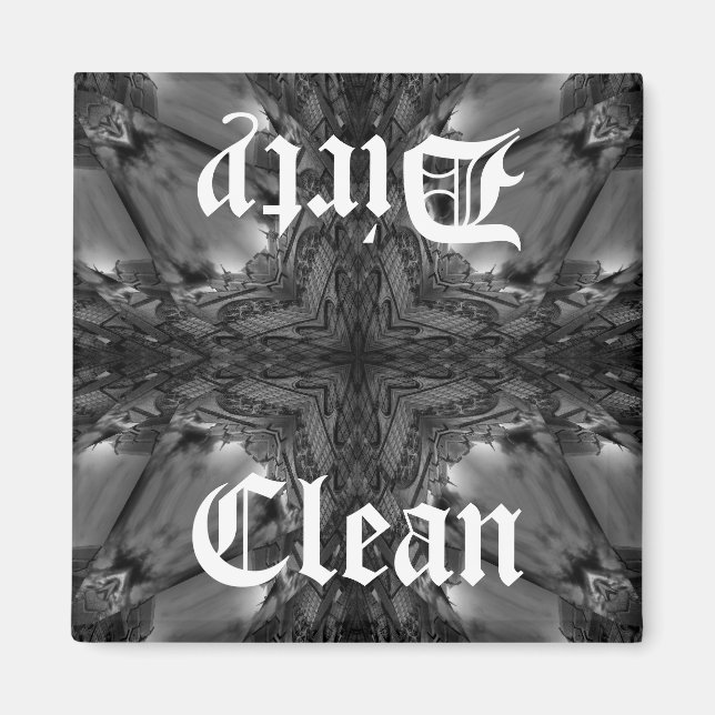 Aimant Lave-vaisselle propre gothique kaléidoscope (Devant)