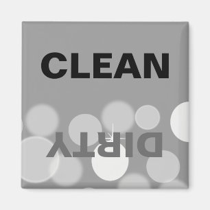 Aimant Lave-vaisselle propre/sale de Bokeh gris et blanc