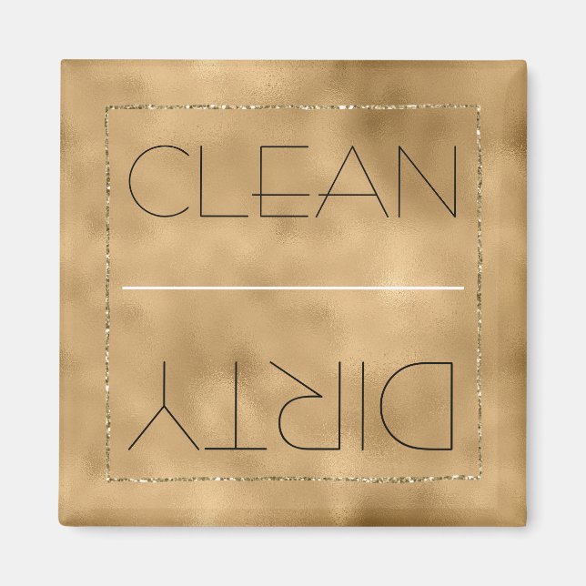 Aimant Lave-vaisselle propre/sale Gold Glitz (Devant)