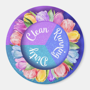 Aimant Lave-vaisselle réversible Tulipes Plaques propres 